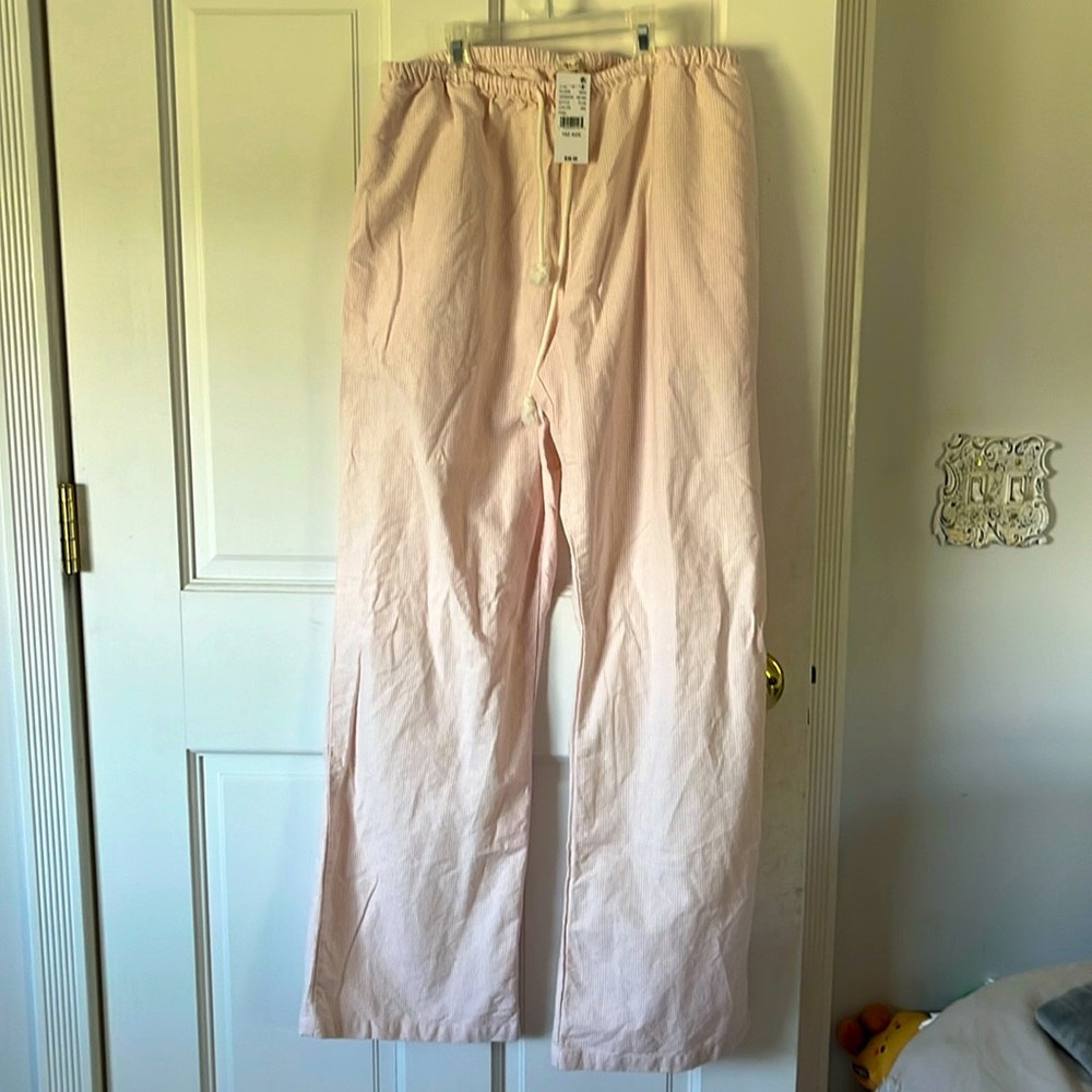 Brandy Melville pink striped anastasia linen pants